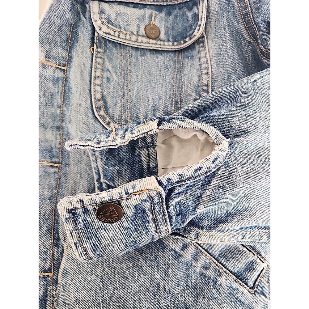 Vintage 80s Georges Marciano for GUESS? Womens Med Jean Jacket Triangle x2 Rare - Picture 9 of 16